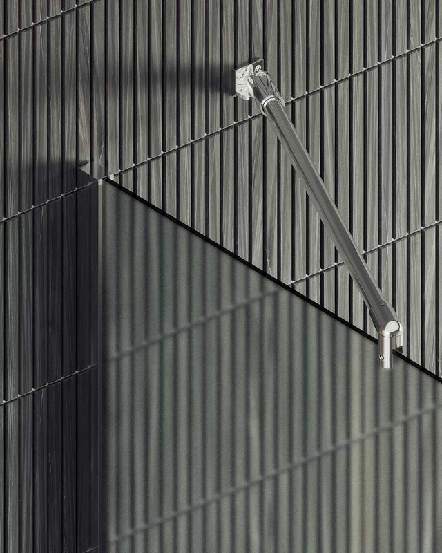 Душевая перегородка Maybahglass MGD-688-5ш 119 см, профиль хром матовый, стекло сатин