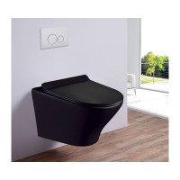 Комплект Унитаз подвесной Esbano Aster ESUPASTEBM матовый черный + Инсталляция Fram + Кнопка ESINMTK60ST