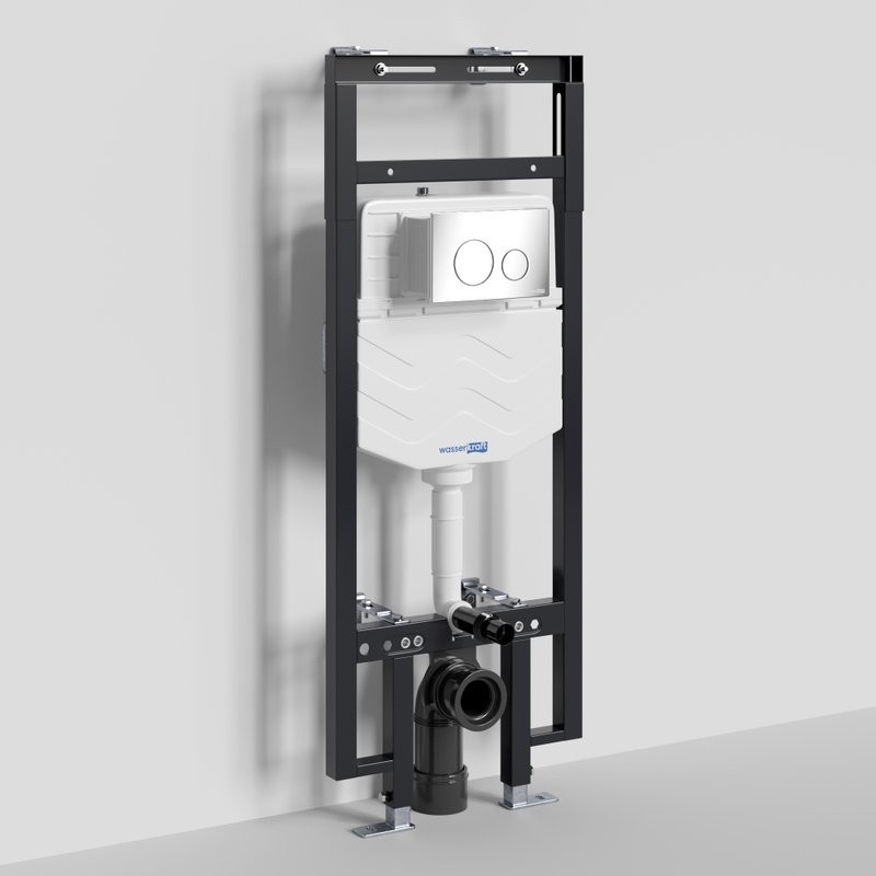 Система инсталляции для унитазов Wasserkraft Dinkel 58TLT.010.ME.CH02 с кнопкой смыва хром
