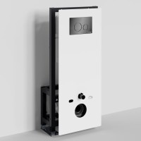 Система инсталляции для унитазов Wasserkraft Glan 66TLT.010.ME.WH.PB02 с кнопкой смыва черной