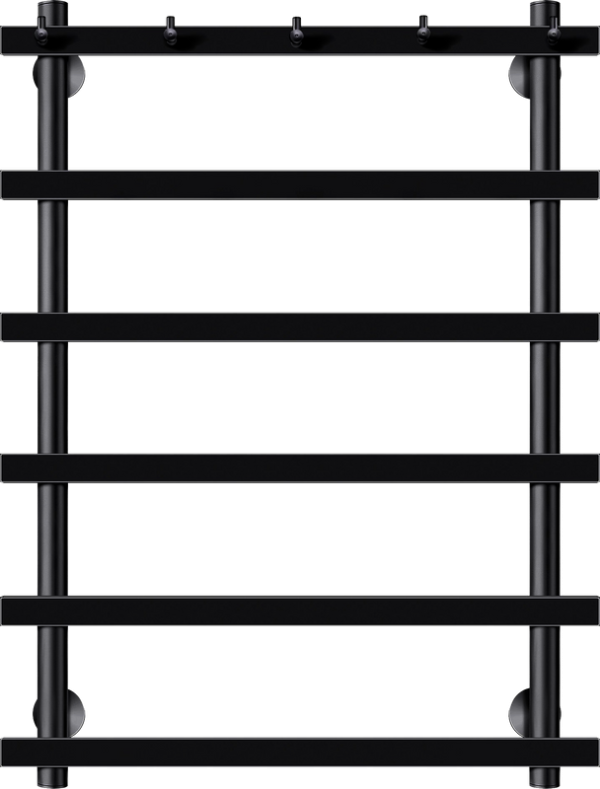 Полотенцесушитель электрический Secado Понтида 1 K, R 80x60 см, подключение справа, матовый черный, лесенка