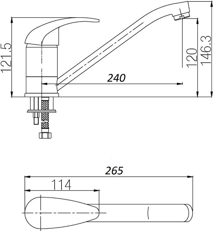 Смеситель для кухни Paulmark Holstein Ho211012-308 , черный