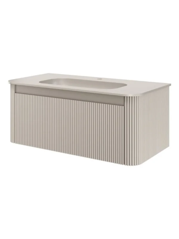 Тумба с раковиной Armadi Art Voi 100 подвесная, рифленая, cashmere