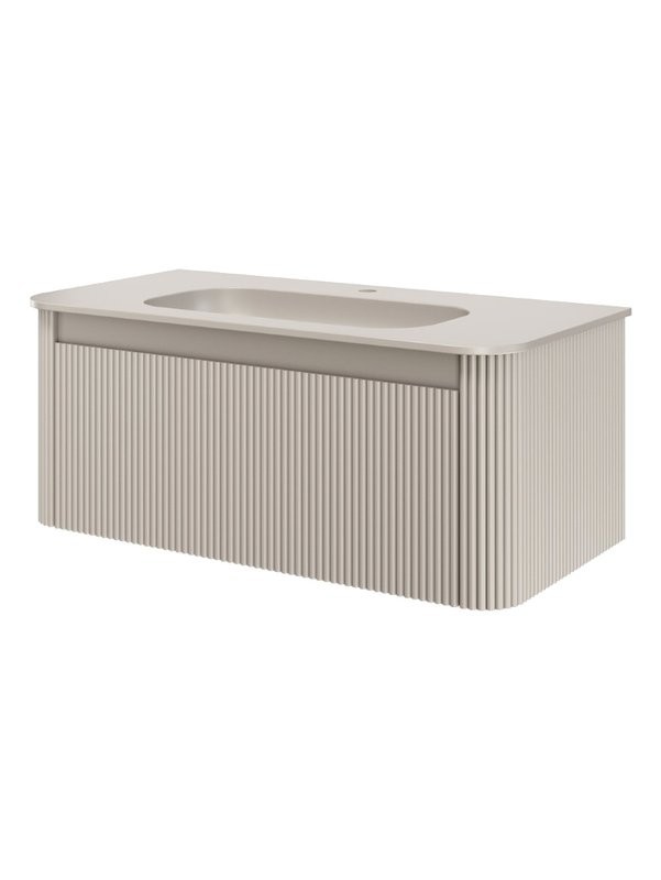 Тумба с раковиной Armadi Art Voi 100 подвесная, рифленая, cashmere