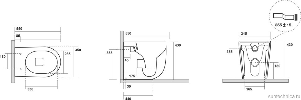 Унитаз приставной напольный Kerasan Nolita 531830 белый матовый