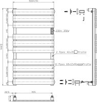 Полотенцесушитель электрический Bauedge Spectrum AF0019 40x95, черный матовый