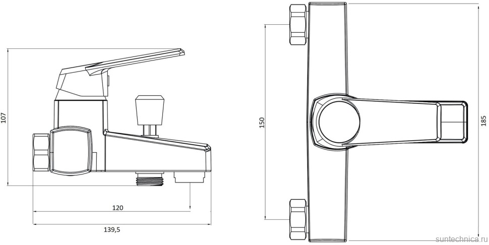 Смеситель для ванны с душем Orange One Life One Life P02-100w