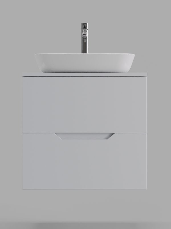 Мебель для ванной комнаты Orange Line 60 подвесная, 2 ящика, матовая белая с раковиной B07-500W