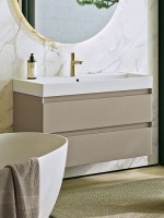 Тумба с раковиной Aqwella 5 stars Geometria 100 подвесная, 2 ящика, морская дюна