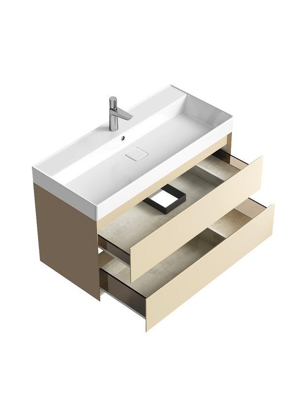 Тумба с раковиной Aqwella 5 stars Geometria 100 подвесная, 2 ящика, морская дюна