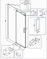 Душевая дверь в нишу Veconi Vianno VN-74B 140 см, профиль черный