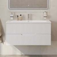 Тумба с раковиной Cezares Duet 100 bianco opaco, раковина Cezares CZR-8073-100