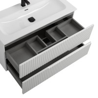 Тумба с раковиной Cezares Duet 100 bianco opaco, раковина Cezares CZR-8073-100