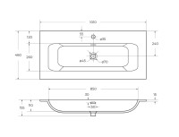 Тумба с раковиной Cezares Duet 100 bianco opaco, раковина Cezares CZR-8073-100