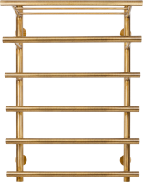 Полотенцесушитель электрический Secado Турин 6 R 85x60 см, подключение справа, бронза, лесенка, латунь, с полкой