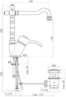 Смеситель для раковины Webert Aurora AU831702065 бронза