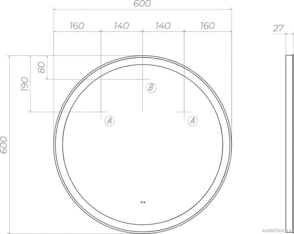 Зеркало круглое Vigo Cosmo Comfort 60 с подсветкой, с антизапотевателем