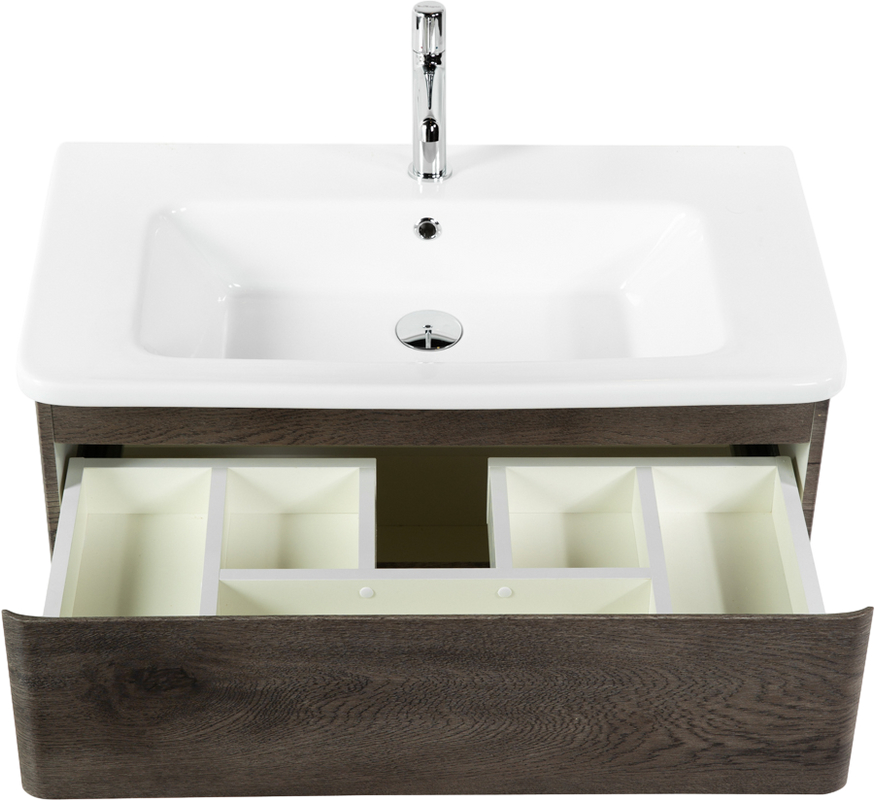 Тумба с раковиной BelBagno Albano-Cer 80 подвесная, robere nature grigio