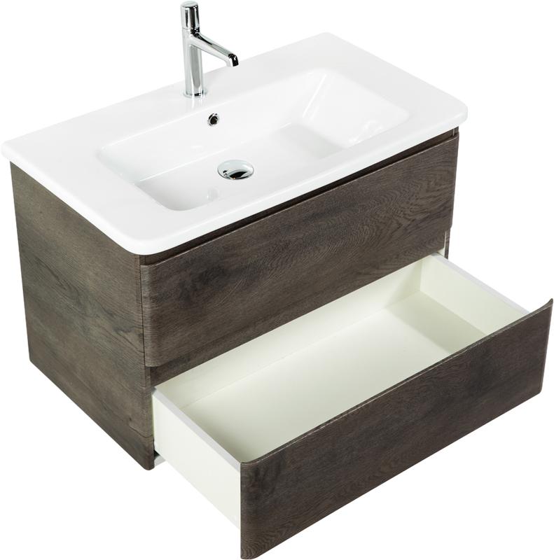 Тумба с раковиной BelBagno Albano-Cer 80 подвесная, robere nature grigio