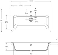 Тумба с раковиной BelBagno Albano-Cer 80 подвесная, robere nature grigio