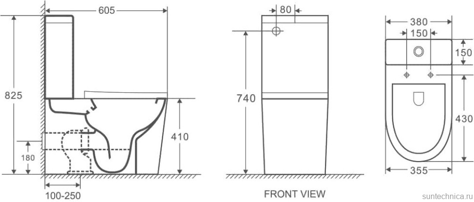 Унитаз-компакт напольный Grossman GR-4450SQ безободковый, с микролифтом, белый