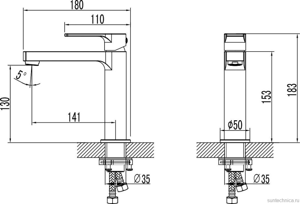 Смеситель для раковины Lemark plus Grace LM1537C