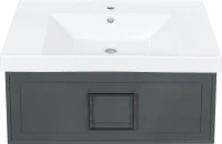 Мебель для ванной комнаты La Fenice Cubo 80 серая, ручка черная
