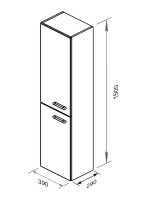 Шкаф-пенал для ванной Ravak Chrome SB 39 L капучино, глянцевый белый