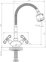 Смеситель для кухни Rossinka RS42 RS42-75 с гибким изливом
