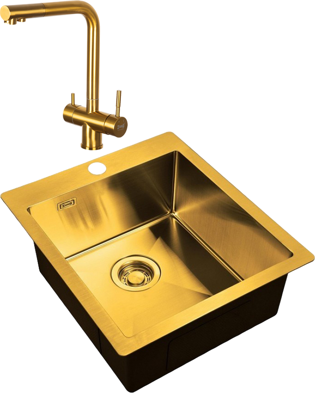 Комплект Мойка Zorg Light + Смеситель Inox SZR-7039 BRONZE бронза