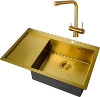 Комплект Мойка Zorg Light + Смеситель Inox SZR-7039 BRONZE бронза