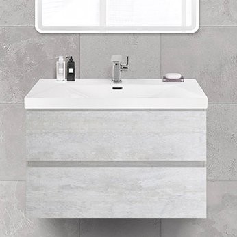 Тумба с раковиной Cezares Molveno 46 80 legno bianco, с раковиной Cezares CZR-MIL-80-LVB