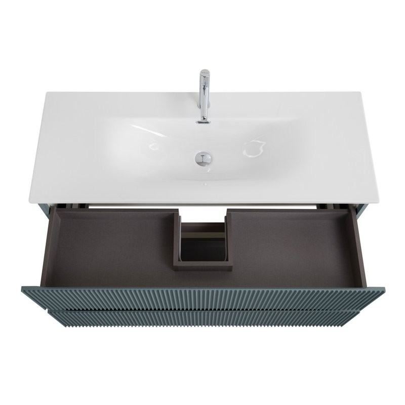 Тумба под раковину без столешницы BelBagno Uno 120 подвесная, 2 ящика, матовая голубая