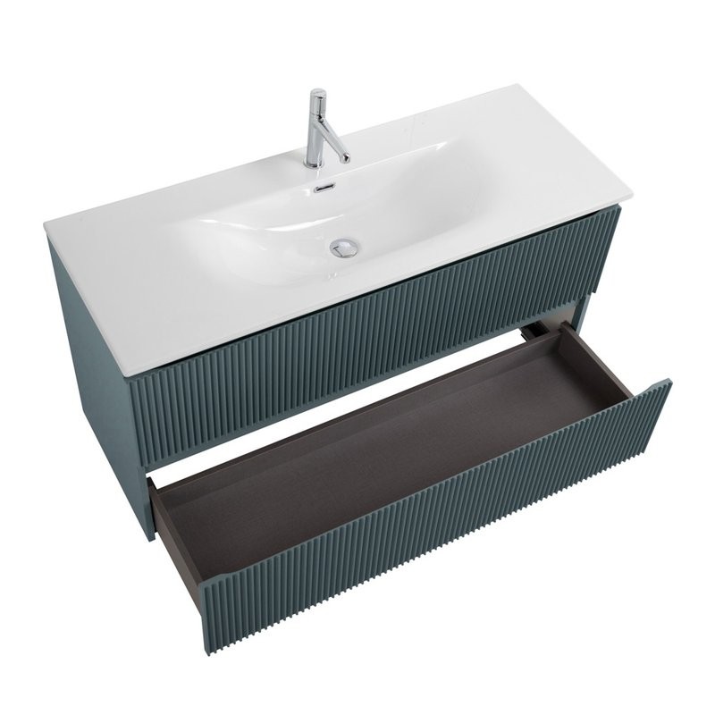 Тумба под раковину без столешницы BelBagno Uno 120 подвесная, 2 ящика, матовая голубая