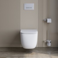 Унитаз подвесной BelBagno Luce BB076CH-TOR/SC безободковый, глянцевый белый, сиденье soft close