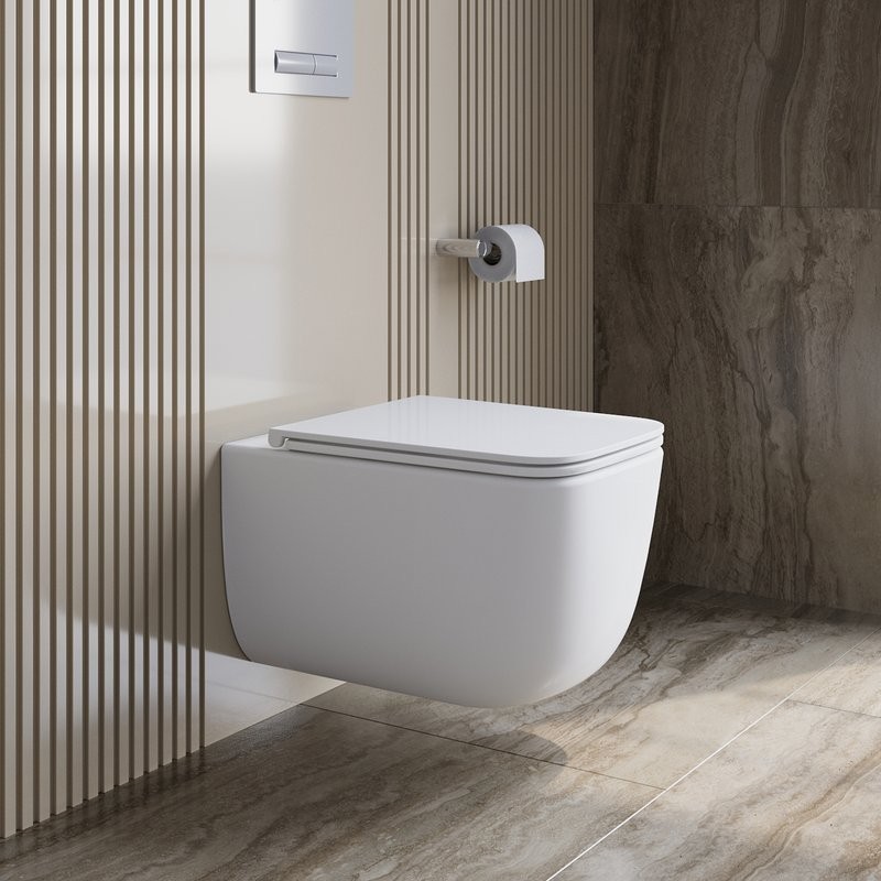 Унитаз подвесной BelBagno Luce BB076CH-TOR/SC безободковый, глянцевый белый, сиденье soft close