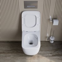 Унитаз подвесной BelBagno Luce BB076CH-TOR/SC безободковый, глянцевый белый, сиденье soft close