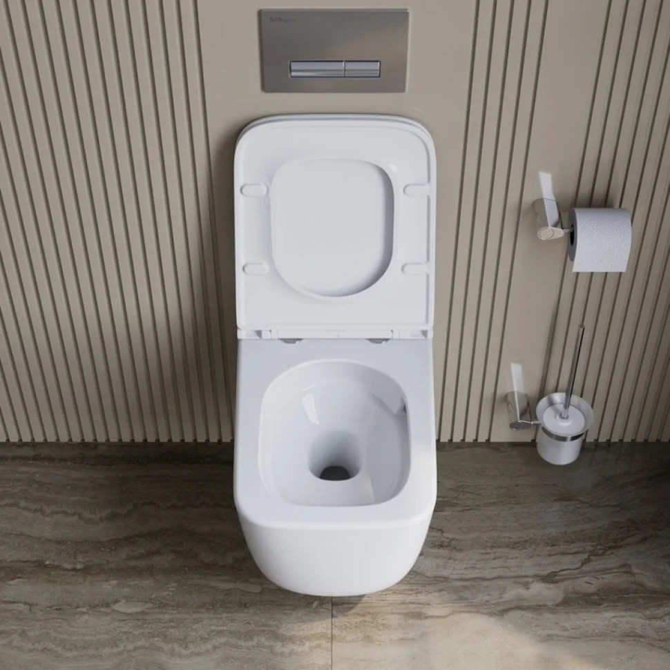Унитаз подвесной BelBagno Luce BB076CH-TOR/SC безободковый, глянцевый белый, сиденье soft close