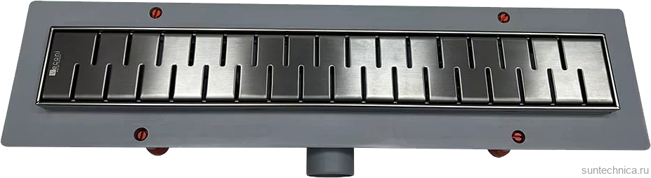 Душевой трап (лоток) Veconi Medium Graphite 850 брашированный графит