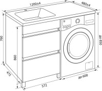 Тумба под раковину IDDIS Optima Home 120, 2 ящика