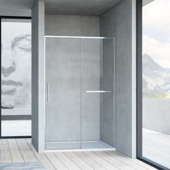 Душевая дверь в нишу Vincea Slim Soft 110 см, профиль хром, стекло прозрачное