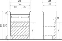 Тумба под раковину Vigo Plaza 60 2 дверцы