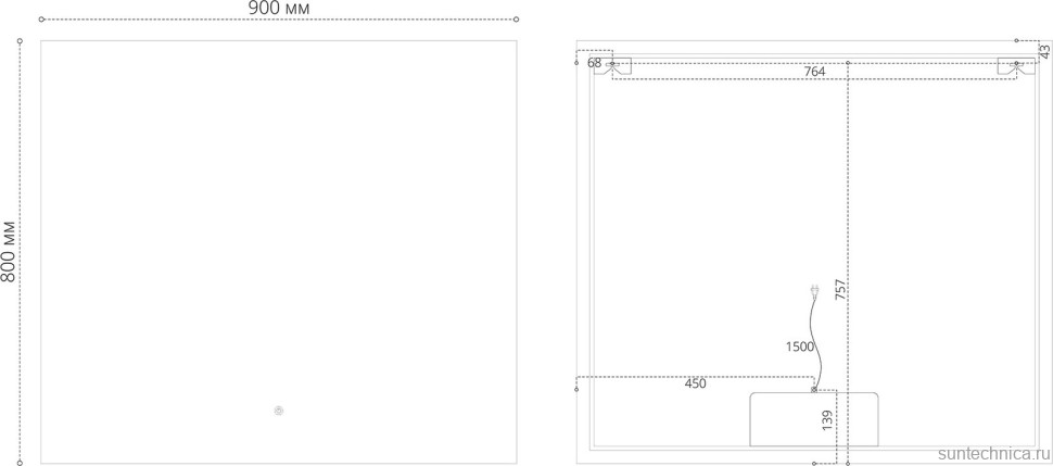 Зеркало Grossman Pragma-норма 90 с подсветкой, с антизапотевателем