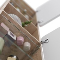 Шкаф пенал для ванной Lemark Olivia дуб кантри, белый глянцевый