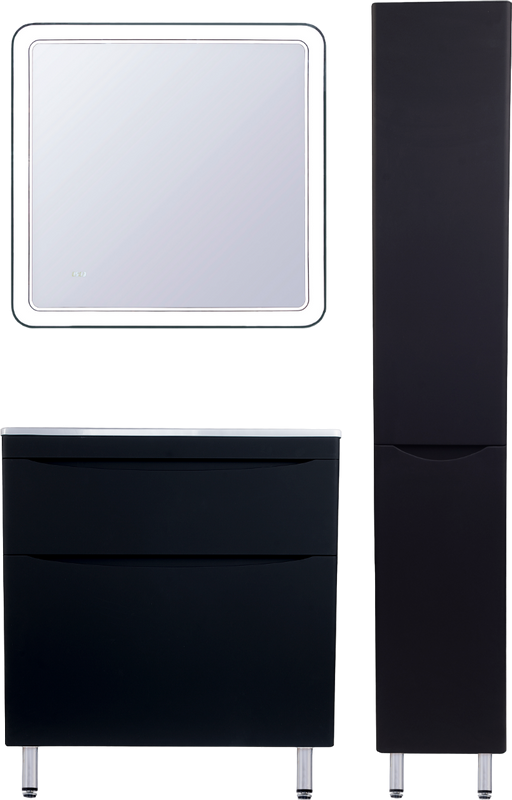 Мебель для ванной комнаты Style Line Бергамо Мини 80 Люкс Plus напольная, антискрейтч черная