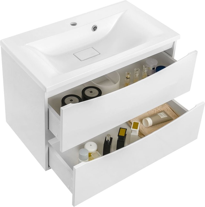 Мебель для ванной комнаты Vincea Mia 75 белая глянцевая