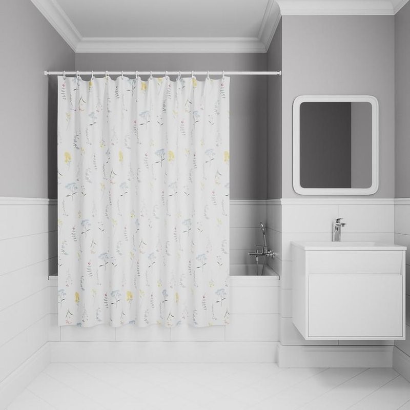 Штора для ванной IDDIS Base BF02P18i11 180х200, цветы