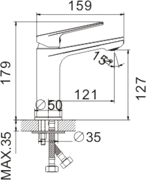 Смеситель для раковины BELZ B10533 хром