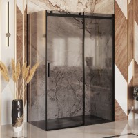 Душевой уголок Ambassador Benefit 19022204HBB-110HBB 150х110 см, профиль черный, стекло тонированное