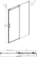 Душевой уголок Ambassador Benefit 19022204HBB-110HBB 150х110 см, профиль черный, стекло тонированное